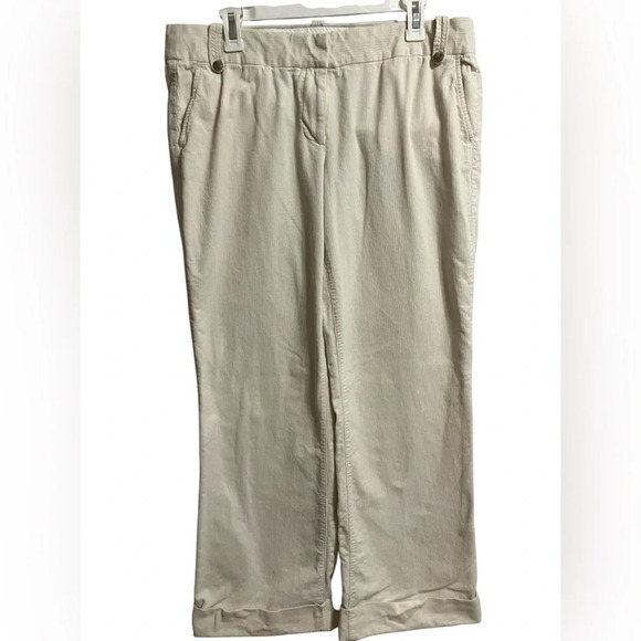 J. Crew Corduroy City Fit pants Ivory Womens Size 14T‎ 100% cotton - Picture 1 of 15